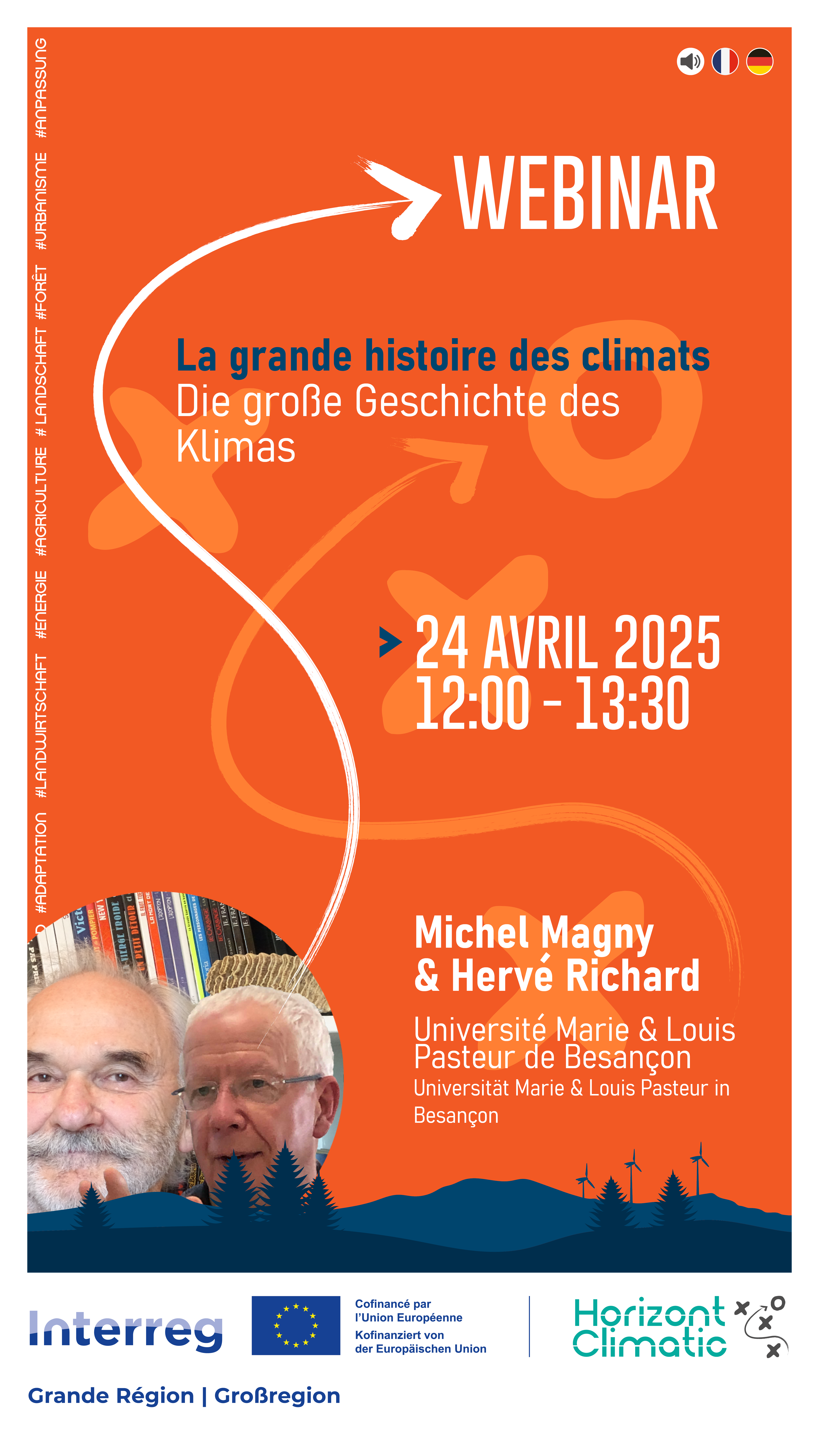 Flyer mit dem Überblick zur Online-Vortragsreihe im Projekt "Horizont Climatic"